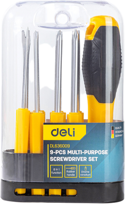 델리툴즈 멀티 드라이버 8p 세트 십자 일자 가정용 송곳, 멀티 드라이버 8p 세트 (EDL636009), 1개