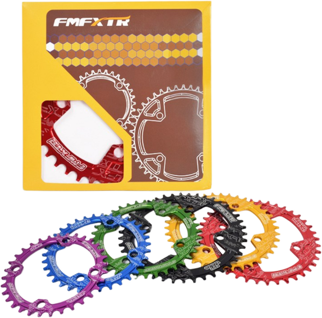 FMFXTR 자전거 싱글 체인링 104BCD 32T 34T 36T 38T, Toothed discs, 104BCD 34T 골드, 1개