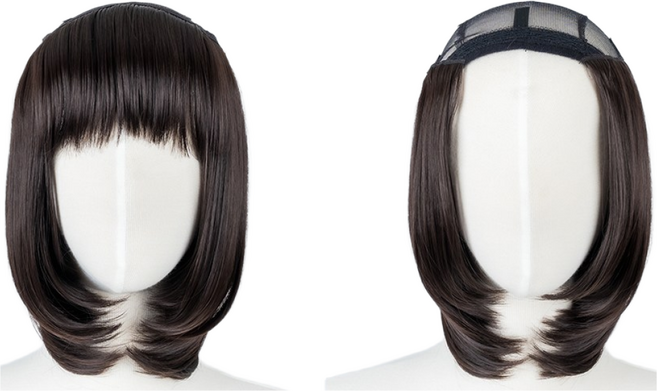 가발닷컴 앞머리까지 탈부착되는 항암 모자가발 멀티햇가발 3종 부분가발, 1개, 1. 모즈컷 스타일 (내츄럴 블랙)