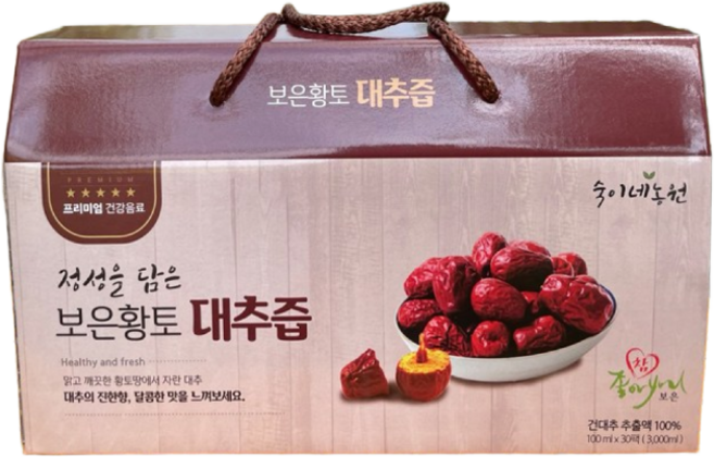 보은황토 대추즙 대추차 100ml, 30개