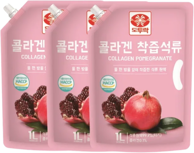 물 한 방울 넣지 않은 콜라겐 착즙 석류 원액 1000ml, 1L, 5개