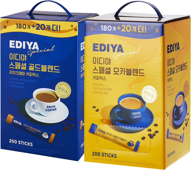 [마시자몰] 이디야 스페셜 골드블렌드 200T + 모카블렌드 200T (총 400T), 2.3kg, 200개입