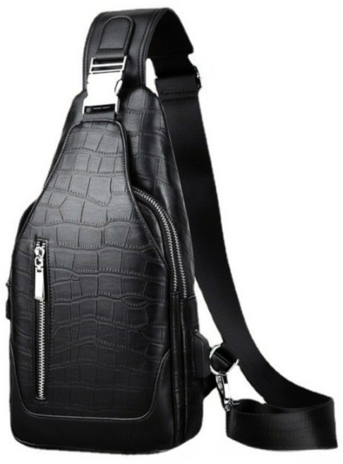 리치모리 남성용 가죽 크로스백 여행용 슬링백