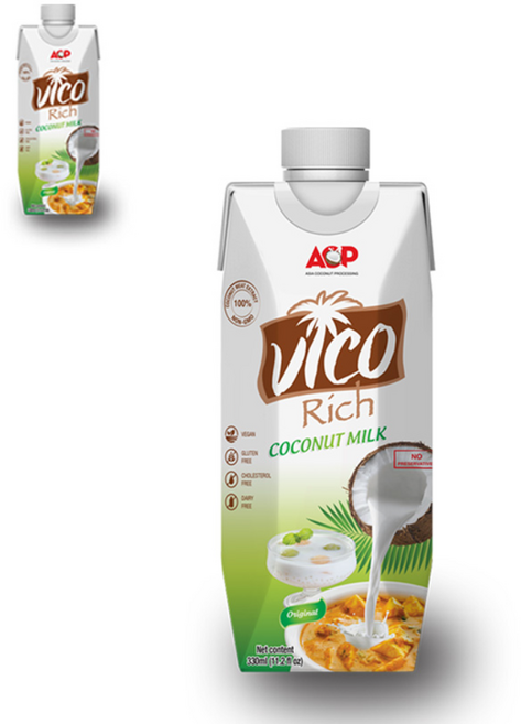 비코 리치 코코넛 밀크 100% 무첨가, 330ml, 2개