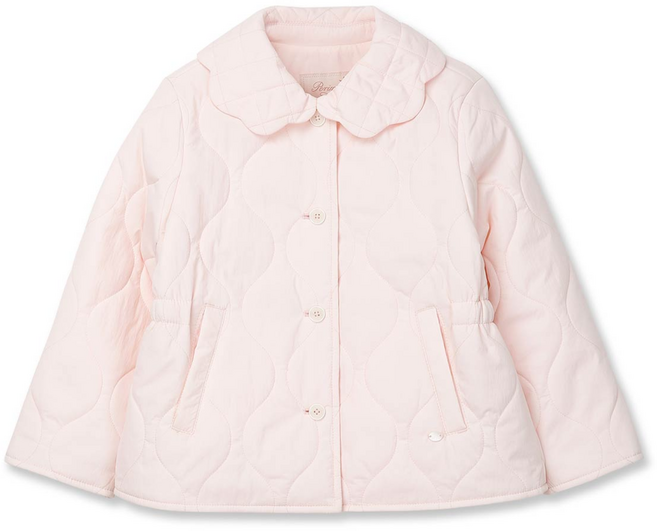 페리미츠 여아 스칼럽 카라 패딩 간절기 누빔 점퍼 핑크 P2515J058