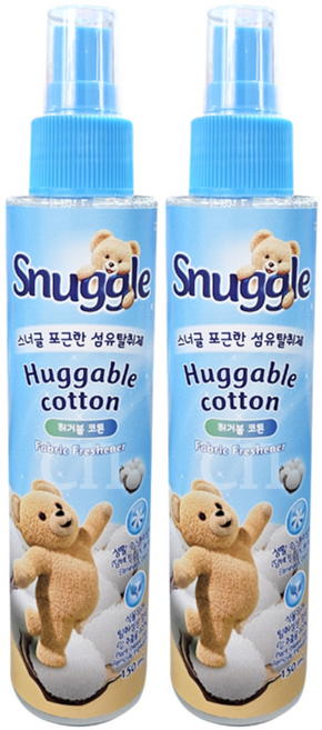 스너글 포근한 섬유탈취제 허거블 코튼, 150ml, 2개