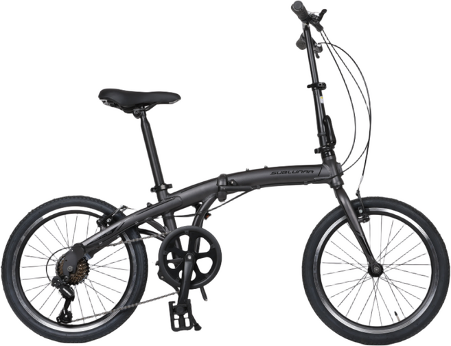 서브루나 미니벨로 접이식 자전거 알루미늄 경량 가벼운 폴딩 20인치 시마노 7단, 티타늄그레이, 100% 완조립, 1개, 150cm