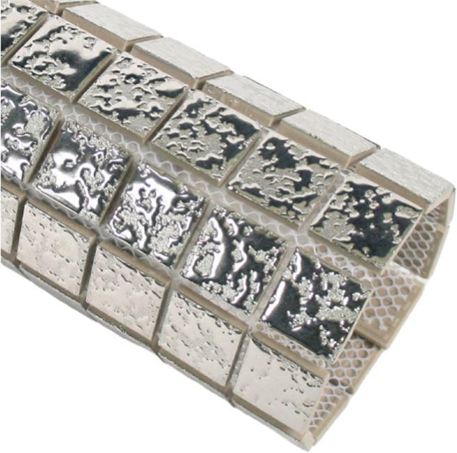 모네스페스 자기질모자이크타일 워터실버메탈은장25mm(1장), 기본모자이크타일 1장, 1개
