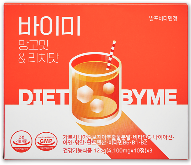 바이미 망고맛&리치맛 (가르시니아 다이어트 발포비타민), 1박스, 30정