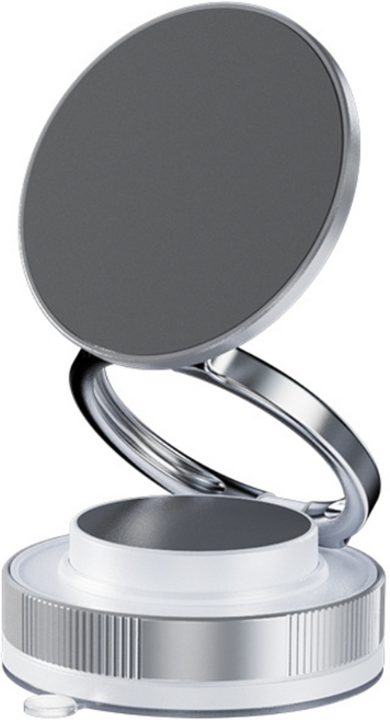 Peakora 360도 회전 진공 흡착 맥세이프 스위치형 휴대폰 자석 거치대, 화이트, 1개