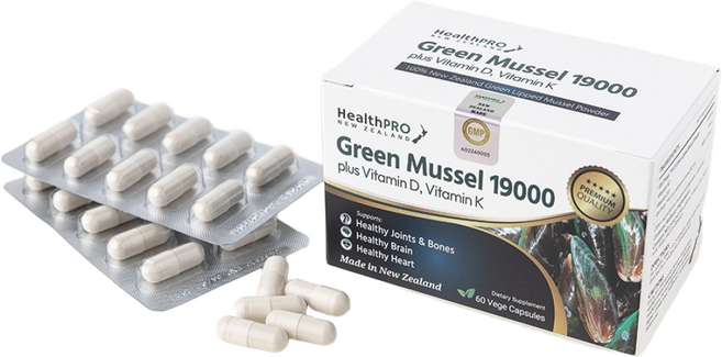[1+1]헬스프로 뉴질랜드초록홍합 MUSSEL 비타민D 비타민K 1박스, 60정