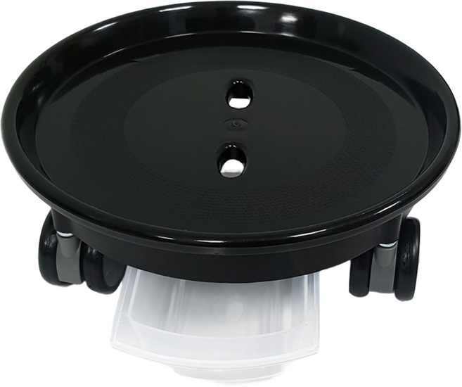 마이플랜트 이동식 원형 화분받침대, 블랙, 1개