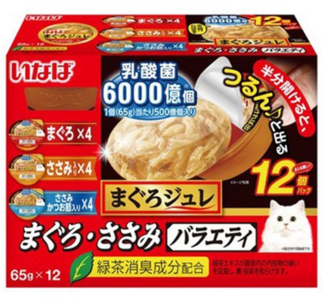 이나바 챠오 고양이컵캔 마구로쥬레 대용량 버라이어티팩 12개입, 마구로쥬레 참치 닭고기버라이어티 12개입, 1개, 780g