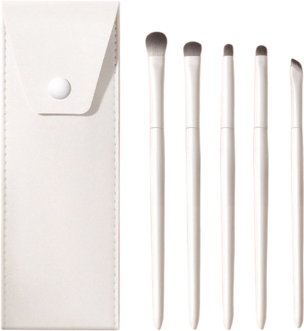 5피스 메이크업 브러쉬 세트 아이 메이크업 브러쉬와 오거나이저 휴대용 메이크업 브러쉬 세트, 1개, 화이트