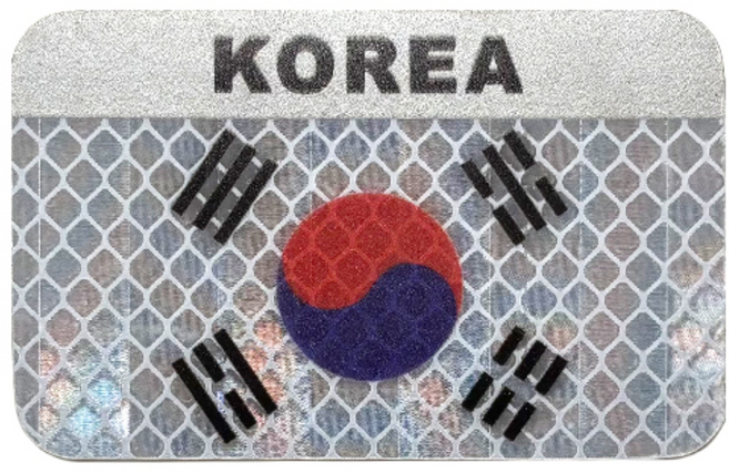 삼항LED KOREA 태극기 자석부착식 반사스티커, 1개, 태극기 화이트