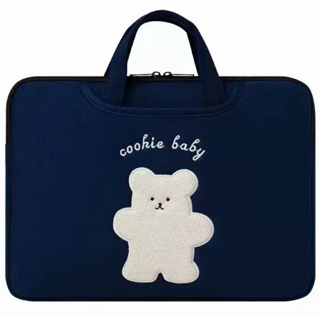 노트북 파우치 귀여운 손잡이 가방 곰돌이 케이스 맥북 갤럭시탭 아이패드, coohie핸드백, 1개