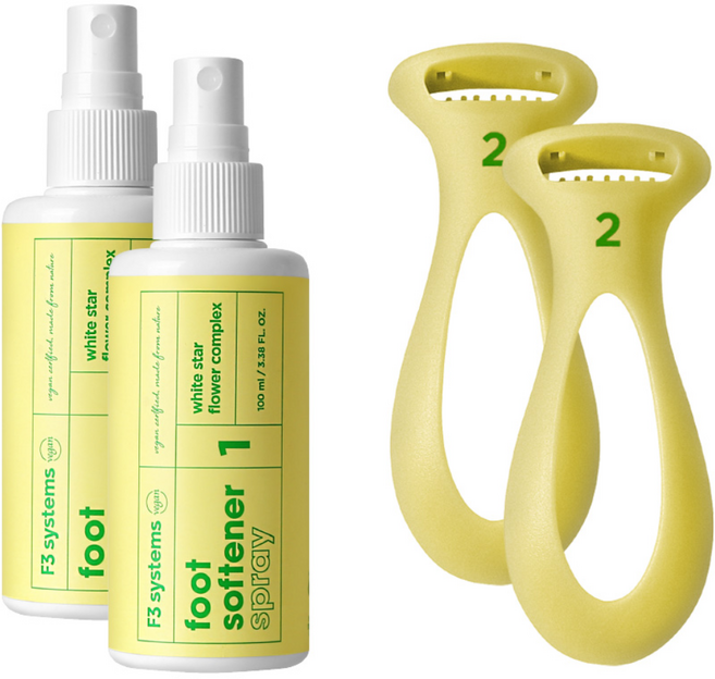 F3 미라클 발각질 각질제거 키트 [발각질 연화소프너스프레이+발각질 면도기], 2개입, 2개