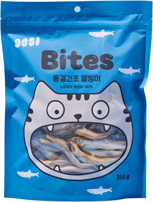 삼육오일 고양이 바이츠 동결건조 트릿 간식, 열빙어, 350g, 1개