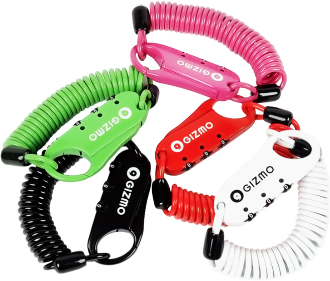 기즈모 코일케이블 미니락 자전거 자물쇠, 핑크, 1개