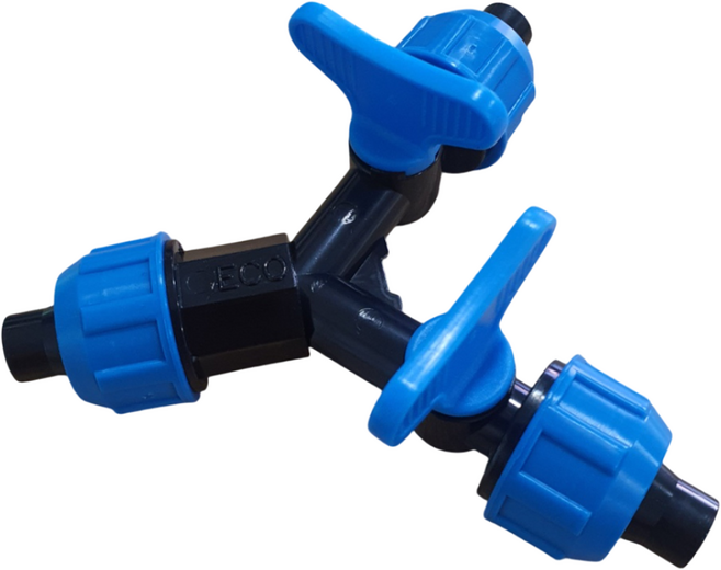 상인농자재 원터치커넥터 물호스자재 부속모음 관수자재, 56.물호스Y자형(기본밸브형), 1개