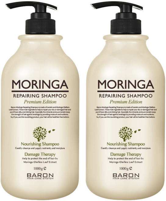 바론 모링가 리페어링 샴푸, 1kg, 2개