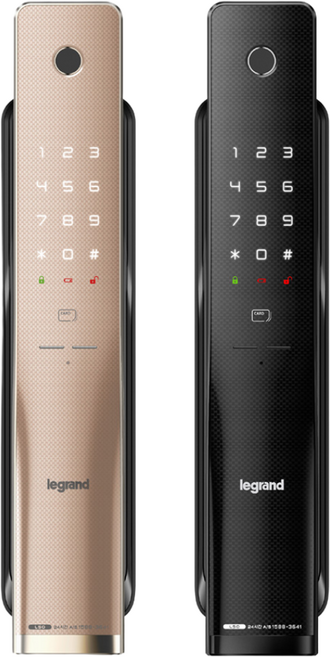 르그랑 L50 지문인식 푸시풀 도어록 지문+카드키4개+번호키 블루투스 와이파이(옵션) [안으로 열리는 문 설치가능] 0초바로잠금 푸시바잠금 푸쉬풀 현관문 디지털도어락, 고객직접설치, 르그랑 L50 로즈골드