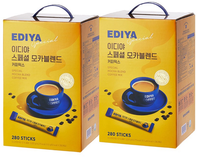 이디야 모카블렌드 커피믹스 280개입 2개 (560T), 11.5g