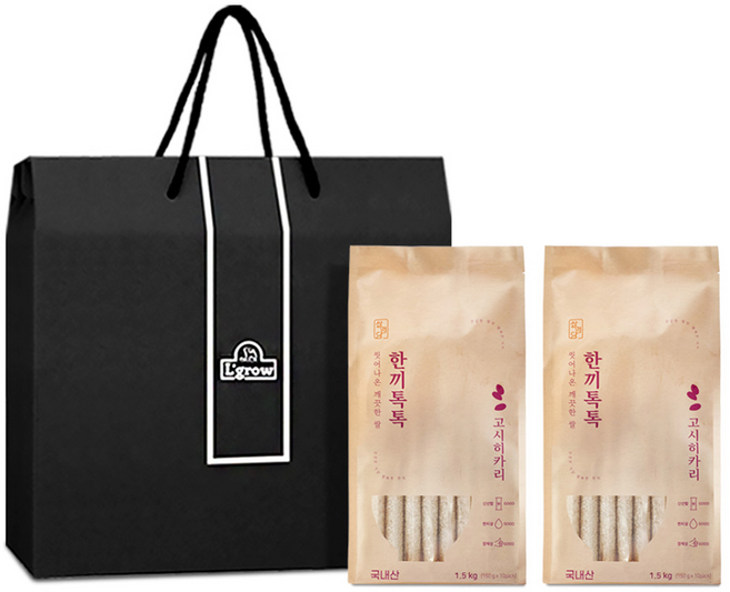 엘그로 고시히카리 백미 선물세트 1호, 1.5kg, 2개, 상등급