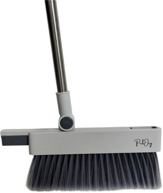 픽커리 4in1 실내용 부드러운 사무실 방 빗자루 쓰레받기 세트, 그레이, 1개