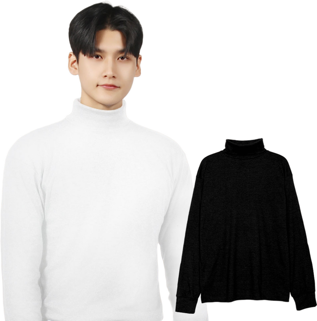 마이폴 2개 스판 남자 목폴라 기본 이너 데일리 폴라티