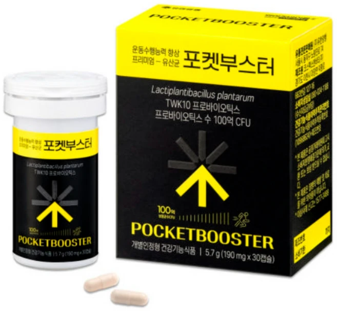 유한양행 포켓부스터 활력 증가 운동 수행능력 유산균 30캡슐, 30정, 1박스 - 쿠팡