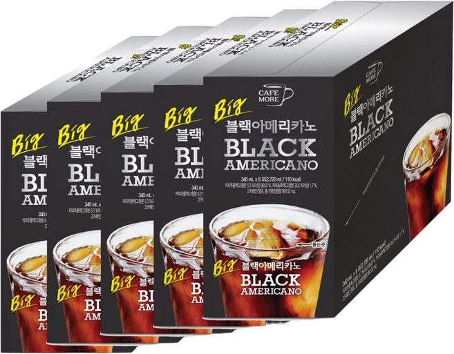 [카페모어] 빅 블랙 아메리카노 (340ml 40개입) 진한 커피향!!, 40개, 340ml