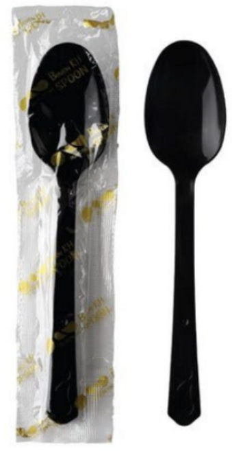 일회용수저 검정일회용 숟가락 배달수저, 1000개입, 1개