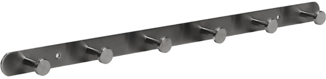 에브리윅 접착식 무광 304 스텐 6후크 벽옷걸이, 실버, 1개