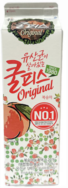 [종이팩] 쿨피스 복숭아 930ml X 16개/ 주문즉시발송/ 파손시전액환불/ 유통기한10일보장, 16개