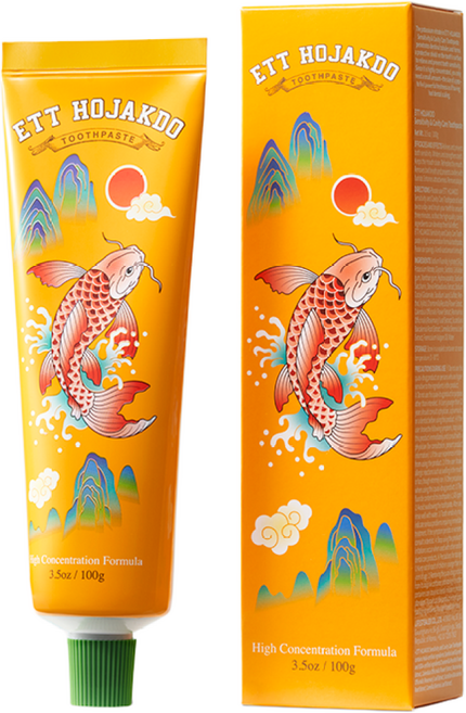 엣 호작도]#얼죽아치약 약리도 치약 100G X 1EA_한국형 시린이 치약 & 고불소 치약_잉어치약 / 등용문 입신양명 입신출세 약국치약, 1개