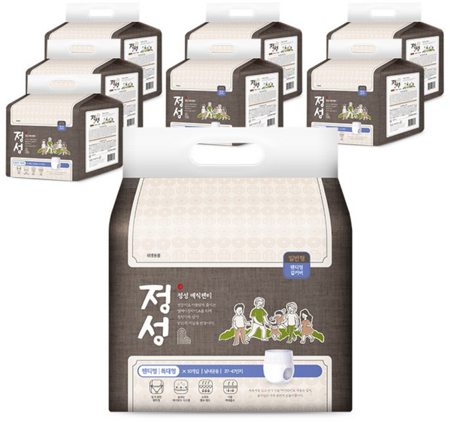 정성 성인용기저귀 고급형 매직팬티 특대형 10매 성인기저귀, 8개