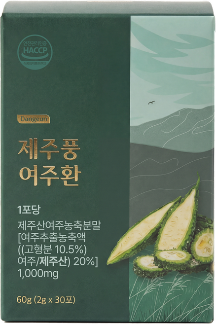 당은 제주풍 여주환 유기농 저온건조 환 패키지 개별 포장, 60g, 1박스