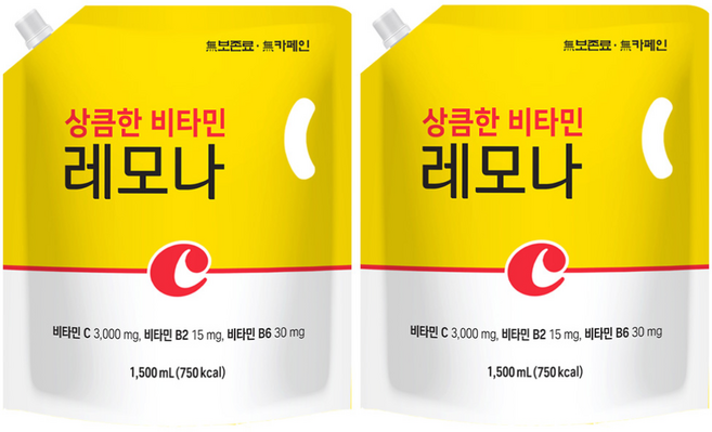 [태웅식품본사] 상큼한비타민 레모나 '하루 한 포 간편한 건강습관' 이제는 물 없이도 레모나! 간편하게 마시는 하루 비타민! 어디서든 누구나!, 2개, 1.5L