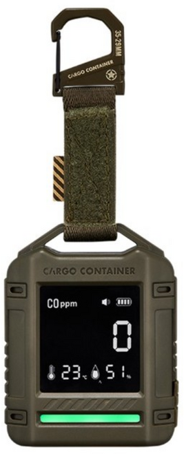 카고컨테이너 캠핑 일산화탄소 경보기 감지기 CO체커 세이프 CO 디텍터, 카키, 1개