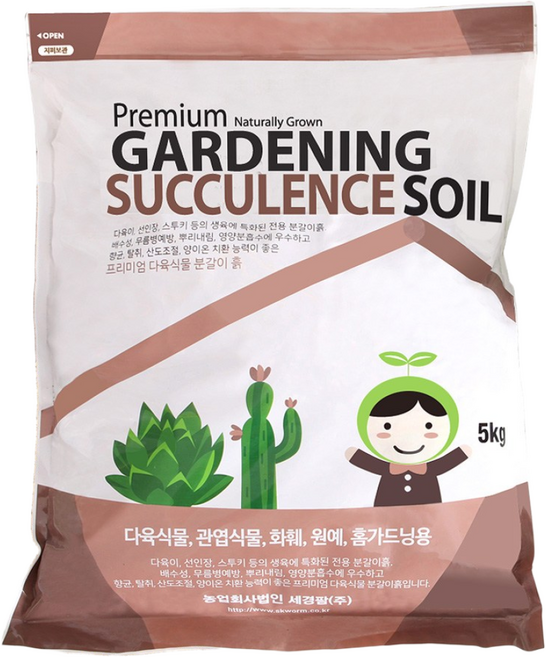 세경팜 프리미엄 다육이흙, 5kg, 1개