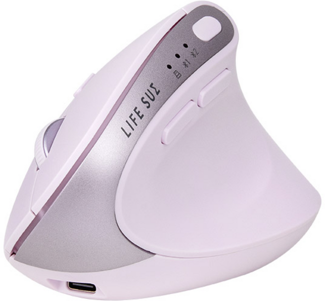 라이프썸 SL 버티컬 블루투스 마우스 (LFS-HA63) 3종 택1 인체공학 손목보호 멀티페어링, 라일락