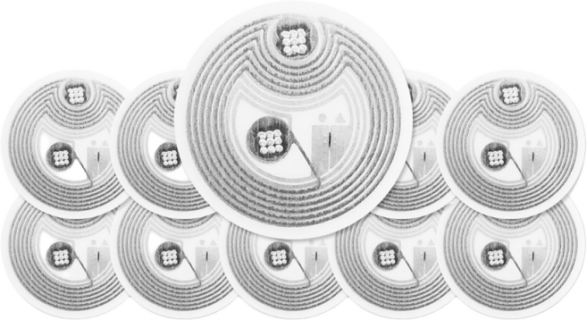 현승 NFC 태그 인레이 투명 스티커 칩 라벨 안테나 15mm 10개 세트, 원형 NFC 스티커 태그 세트(No.79)