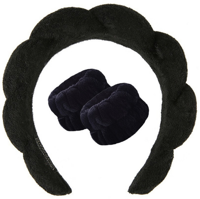 구름 세안밴드 폭신 헤어밴드 손목밴드 세트 머리 고정 타월 밴드