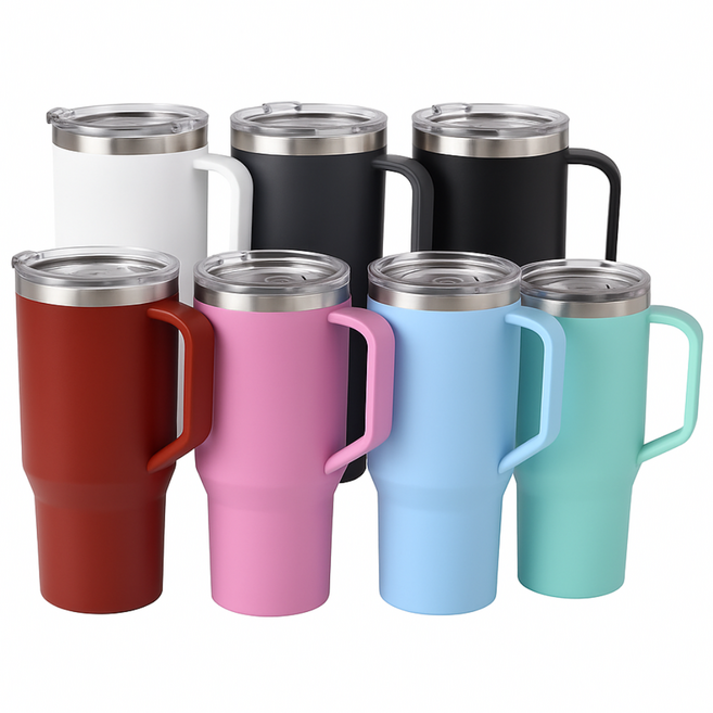 대용량 텀블러 빨대텀블러 보온보냉텀블러 스텐 손잡이 운동 1.18리터, 레드+레드, 1개, 1.18L