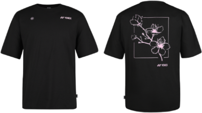 요넥스 티셔츠 262TS006U 배드민턴 벚꽃에디션 남여공용 데일리 오버핏 반팔 상의 스매쉬스포츠