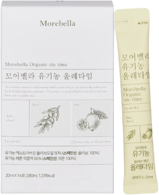 모어벨라 유기농 올레타임 14포 20ml, 1개, 280L - 쿠팡