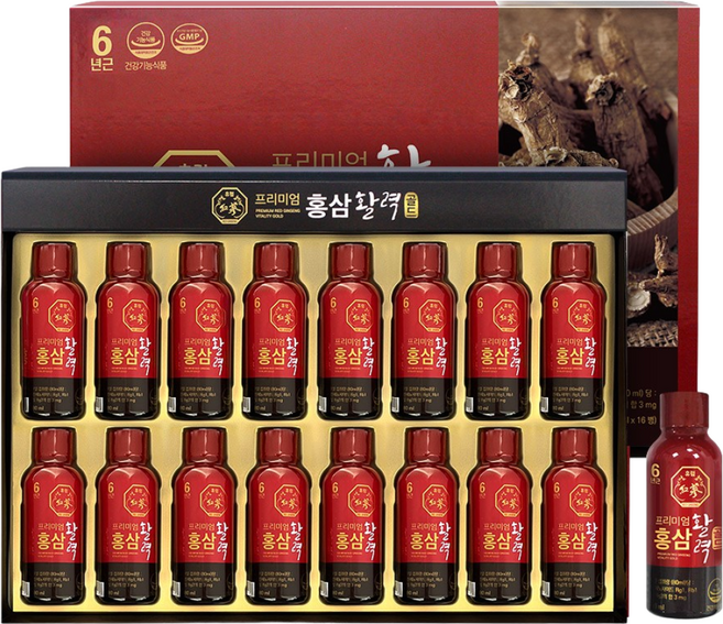 휴럼 프리미엄홍삼활력골드, 16개, 80ml