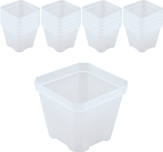 쵸록101 투명 사각 화분 받침 세트 다용도 슬릿 분, 20개