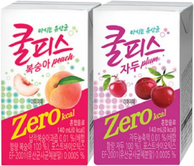[동원] 쿨피스 제로 테트라 복숭아 24개(1box) +자두 24개(1box), 48개, 140ml